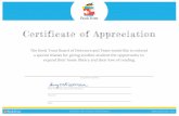 Certificate of Appreciation - Scholastic · expand their home library and their love of reading. Certificate of Appreciation (Student’s Name) Amy Friedman, Executive Director Teacher