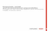 Corporate, social and environmental responsibility ... - HSBC · Corporate, social and environmental responsibility Extract of the Annual Report and Accounts HSBC France 2012