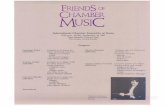 OF CHAMBER MUSIC · for oboe, bassoon and Gi0!'6io Federico Ghedini string orchestra (1892~196S) Andante molto Largo Allegro molto ... Friends of Chamber Music Contributors to the