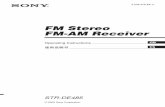 FM Stereo FM-AM Receiver - sony.com.au · 2GB STR-DE485 4-238-376-51(1) GB WARNING To prevent fire or shock hazard, do not expose the unit to rain or moisture. To prevent fire, do