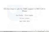 OU-live drop-in cafe for TMA support in MST124 in Wales · OU-live drop-in cafe for TMA support in MST124 in Wales Sue Pawley Chris Hughes The Open University ... TMA03 101 71% 75.4