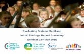 Evaluating Sistema Scotland Initial Findings Report ... · Evaluating Sistema Scotland . Initial Findings Report Summary . Seminar 18. th. May 2015 . ... HMI: Managing Inspector :