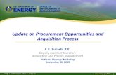 Update on Procurement Opportunities and … Upcoming...Update on Procurement Opportunities and Acquisition Process J. E. Surash, ... business set-aside procurement ... Sep-Nov 2015.