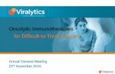 Oncolytic Immunotherapies for Difficult-to-Treat Cancers · Oncolytic Immunotherapies for Difficult-to-Treat Cancers ... acquisition of Biovex ... (Roche-Genentech ...
