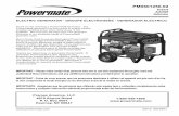 ELECTRIC GENERATOR - Powermate · The generator is equipped with electric start. An “Off-On-Start” rotary key switch is provided on the recoil end panel. All necessary wiring