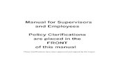 Manual for Supervisors and Employees Policy Clarifications ...florenceal.org/City_Departments/Human_Resources... · Manual for Supervisors and Employees Policy Clarifications ...