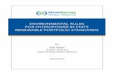ENVIRONMENTAL RULES FOR HYDROPOWER IN … HYDROPOWER IN STATE RENEWABLE PORTFOLIO STANDARDS by ... of the National Renewable Energy Laboratory and Warren ... on which hydro projects