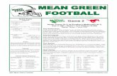 Mean Green fOOTBaLL - MEANGREENSPORTS.COM€¦ · Mean Green fOOTBaLL ... WAC ... Ben Goldthorpe both played at Denton Ryan high school while freshman defensive end