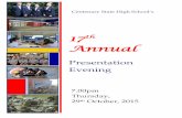 Centenary State High School’s · Welcome to the Centenary State High School Presentation Night for 2015 ... Damon Lougheed ... Centenary State High School’s ...