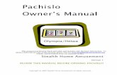Pachislo Owner’s Manual - Index page Safeguards To prevent the pachislo from falling forward when you open the front panel, we recommend attaching it with nails or screws to both