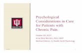 Psychological Considerations in Care for Patients with ... Considerations... · Psychological Considerations in Care for Patients with ... – If malingering concerns ... stroke,