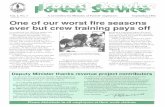A newsletterfor Ministry ofForests' employees .... 2, No.3 A newsletterfor Ministry ofForests' employees September1992 One of our worst fire seasons ever but crew training pays off