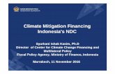 Climate Mitigation Financing Indonesia's NDC - env · Climate Mitigation Financing Indonesia's NDC ... Role of Ministry of Finance in the ... Application of process & technology modification