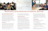 Mathematics at the University of California, Riversidecnasstudent.ucr.edu/files/MATH brochure.pdf · Mathematics at the University of California, Riverside ... Students with a talent