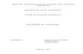 LECTURES on “Lexicology” - elibrary.karsu.uzelibrary.karsu.uz/wp-content/uploads/2015/04/LECSICOL.pdf · LECTURES on “Lexicology” Complided by Senior teacher of English ...