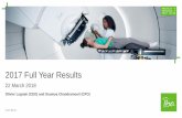 2017 Full Year Results 2017 business and financial highlights Equipment backlog for Proton Therapy and Other Accelerators of EUR 283 million at full year 2017 9 Figures in million