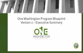 Blueprint V1 Executive Summary - ofm.wa.gov · One Washington Program Blueprint Version 2 –Executive Summary. 2 ... either internally or outsourced to a service provider ... Imperatives