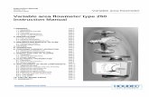 Variable area flowmeter type 250 Instruction Manual - …houdec.com/uploads/pdf/debimetres/HOUDEC_type-250_manual.pdf · Variable area flowmeter type 250 Instruction Manual 1 ...