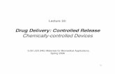 Drug Delivery: Controlled Release - MIT … Delivery System (DDS) Controlling delivery rate and Site-specific delivery of drugs Current drug administration Minimum effective level