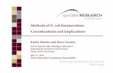 Methods of E. coli Enumeration: Considerations and ...watershedplanning.tamu.edu/media/152712/5.-emily-martin.pdf · Improving Life through Science and Technology. Methods of E. coli