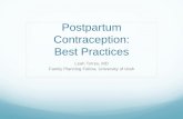 Postpartum Contraception: Best Practices - ARHP · Postpartum Contraception: Best Practices . ... Musselman BL, Sanchez -Ramos L, ... Filshie clip vs. Pomeroy technique for postpartum