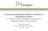Increasing Asphalt Cement Content in Superpave Mixes MARKS - Updated.pdf · Pamela Marks Head, Bituminous Section . December 2, 2015 . Increasing Asphalt Cement Content in Superpave
