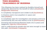 THIS DHAMMA- TEACHINGS OF BUDDHA · THIS DHAMMA- TEACHINGS OF BUDDHA This Dhamma has been realised by Buddha himself and eloquently delivered for the benefit of others.(Swakkatho