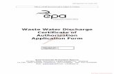 Waste Water Discharge Certificate Form sept09 · Waste Water Discharge Certificate of Authorisation Application Form Page 4 of 26 ABOUT THIS APPLICATION FORM This form is for …