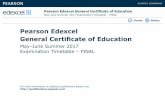 Pearson Edexcel - British Council Edexcel General Certificate of Education May–ne Smmer Examination Timetale FINAL ... 6BI01 01 Biology Unit 1: Lifestyle, Transport, Genes and Health