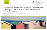 Corporate Inversions: Why Are Corporations “Leaving” … ·  · 2016-01-27Market reaction to IRC § 367 ... Helen of Troy §7874 . ... Corporate Inversions: Why Are Corporations