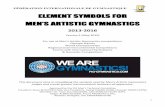 ELEMENT SYMBOLS FOR MEN’S ARTISTIC GYMNASTICS · ELEMENT SYMBOLS FOR MEN’S ARTISTIC GYMNASTICS 2013-2016 Version 1 ... handstand. Once again they are seen on three apparatus and