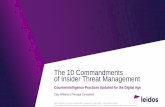 The 10 Commandments of Insider Threat Management 10 Commandments of Insider Threat Management ... Acts of commission or omission by an insider who ... to do harm to the