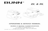 Operating Manual, Service Manual, OL & RL - BUNN 5 PLUMBING REQUIREMENTS (Cont.) Plumbing Hook-Up Model OL15 has an attached water strainer, proceed to step 2. Models OL20, OL35, &