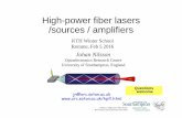 High-power fiber lasers /sources / amplifiers - KTH/Adopt_lecutres_J_Nilsson.pdf · J. Nilsson, “High-power fiber lasers” KTH Winter School, Romme, Feb 5 2016 Tekn. Dr., fysik