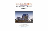 Student Handbook 2016-2017 - Clemson University, … Handbook 2016-17 Clemson MBA 1 North Main Street Greenville, SC 29601 864-656-3975 mbaprogram@clemson.edu 2 ...