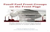 Fossil Fuel Front Groups on the Front Page file1 Fossil Fuel Front Groups on the Front Page Media analysis of fossil fuel-funded organizations in major publications Checks & Balances