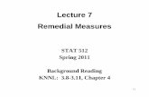 Lecture 7 Remedial Measures - Purdue Universityghobbs/STAT_512/Lecture_Notes/Regression/... · 7-1 Lecture 7 Remedial Measures STAT 512 Spring 2011 Background Reading KNNL: 3.8-3.11,