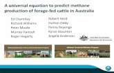 A universal equation to predict methane production of … Cattle –New Empirical Data • Kennedy and Charmley (2012) studied effects of tropical forage diets on CH 4 emissions from
