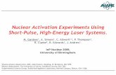 Nuclear Activation Experiments Using Short-Pulse, High ...€¦ · Nuclear Activation Experiments Using Short-Pulse, High-Energy Laser Systems. M. Gardner 1, A. Simons , C. Allwork1,2,