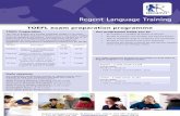 TOEFL exam preparation programme - Regent info packs/TOEFL at RB and RL.pdf · TOEFL exam preparation programme ... which tests English language proficiency in four key areas, reading,