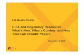 CLIA and Regulatory Readiness: What’s New, What’s … · related to quality/regulatory compliance. ... Checklist Number Description Percent Cited ... ANP.23410 Cryostat decontamination