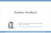 Syntax Analysis - cs.unc.edubbb/comp524/doc/05SyntaxAnalysis.pdfUNC Chapel Hill Brandenburg — Spring 2010 05: Syntax Analysis COMP 524: Programming Language Concepts The Big Picture