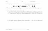 The Atomic Spectrum of Hydrogen - Department of …physlabs/manuals/Experiment14.pdf · The Atomic Spectrum of Hydrogen 1. ... where e and m are the electron charge and mass, ...