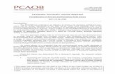 STANDING ADVISORY GROUP MEETING - PCAOB ADVISORY GROUP MEETING Consideration of Current and Emerging Audit Issues ... • Accounting/audit responses in the event of a breach