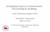 Emerging Issues in Government Accounting & … 2013.pdfEmerging Issues in Government Accounting & Auditing AGA Southeast Region PDC. Nashville, Tennessee . April 5, 2013 . R. Kinney