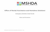 Office of Rental Assistance and Homeless Solutions€¦ · **Shelter funding includes shelter operations and shelter essential services, i.e. case management. Funding to shelters