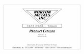 Norton Steel Products:Norton Steel Products · PRODUCT CATALOG Volume 9 Revised 03/08 Steel Sales & Service for Over 50 Years NORTON METALS, INC. 817-232-0404 † 800-669-7883 †
