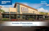 Investor Presentation - SNL · Investor Presentation December 2014 ... * Supermarket and necessity- ... Houston Case Study - Transformed Portfolio