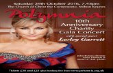 10th Anniversary Charity Gala Concert - … · Come and join Polymnia for their 10th Anniversary Charity Gala Concert with ... George Shearing’s jazz-based settings of Shakespeare,