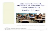 Literary Terms & Devices in English for Language Arts · Literary Terms & Devices in English for Language Arts English / French THE STATE EDUCATION DEPARTMENT THE UNIVERSITY OF THE